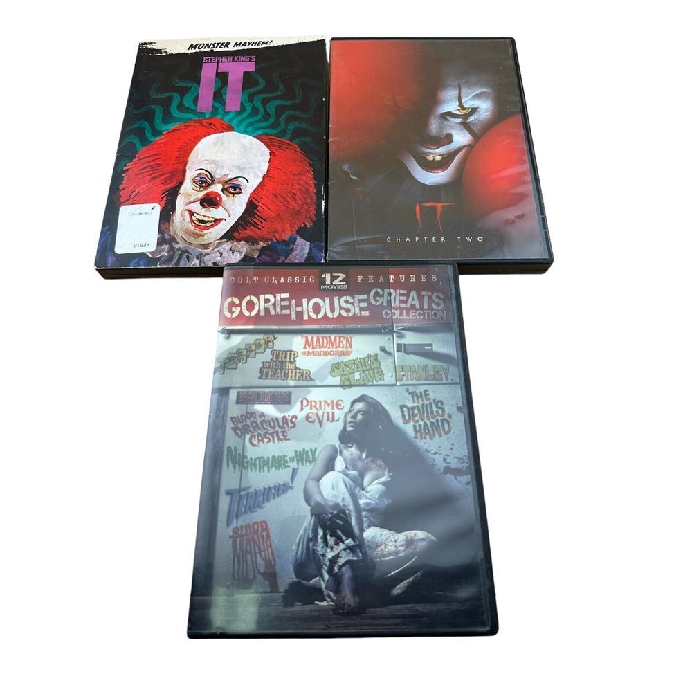 Stephen King IT, IT Chaper Two &‎ Gorehouse Greats Collection DVD's Horror Scary